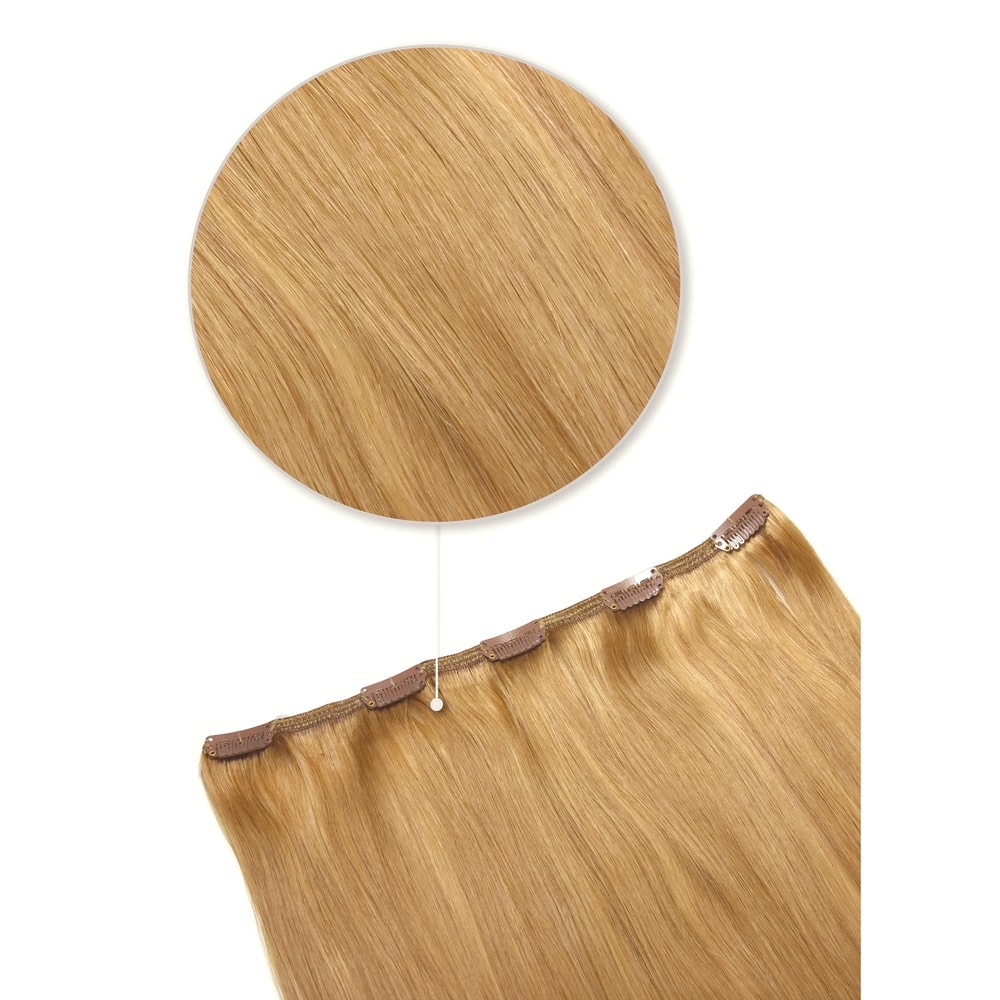 One Piece Top-up Remy Clip in Human Hair Extensions - Strawberry/Ginger Blonde (#27)