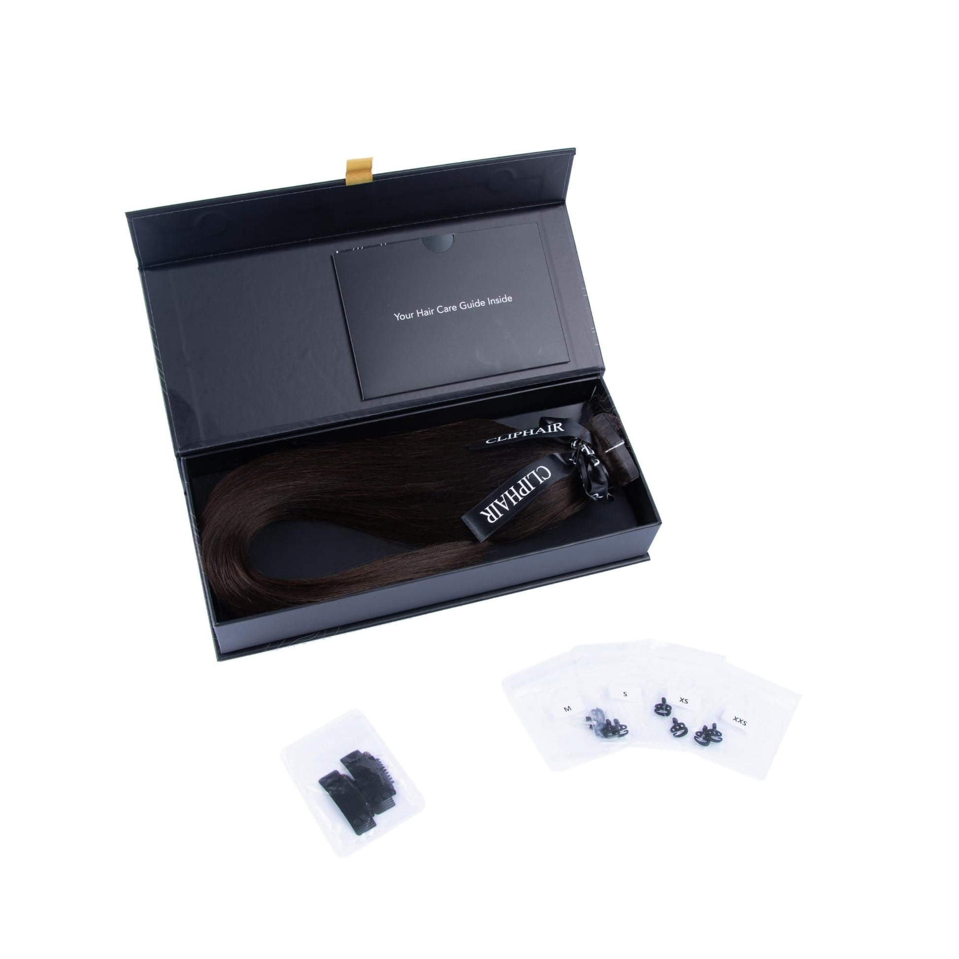 Dark Brown (#3) Halo Hair Extensions Box Content