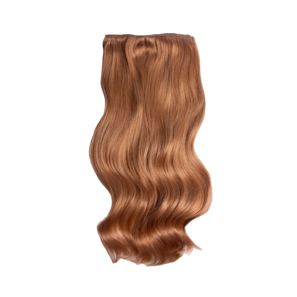 Double Wefted Full Head Remy Clip in Human Hair Extensions - Light Auburn (#30)