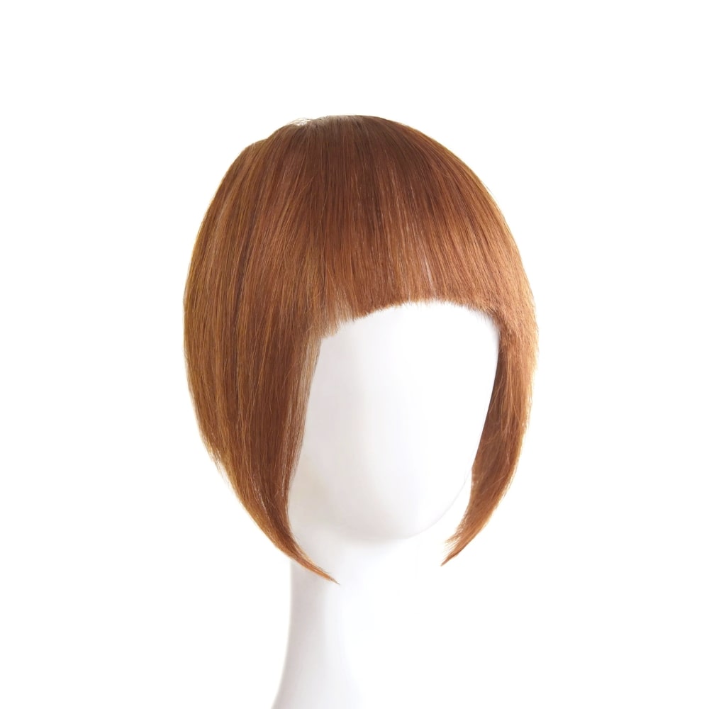 Clip in /on Remy Human Hair Fringe / Bangs - Light Auburn (#30)
