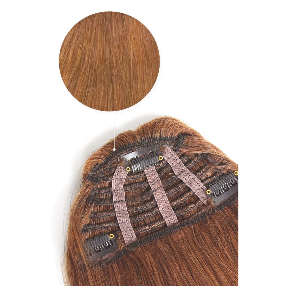 Clip in /on Remy Human Hair Fringe / Bangs - Light Auburn (#30)