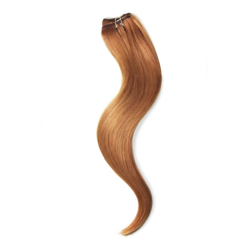 One Piece Top-up Remy Clip in Human Hair Extensions - Light Auburn (#30)