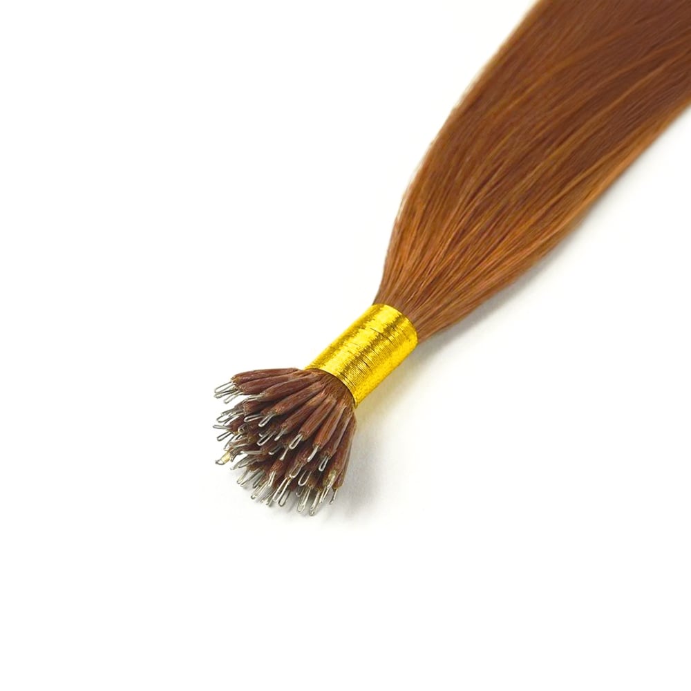 Nano Ring Hair Extensions Double Drawn - Light Auburn (#30)