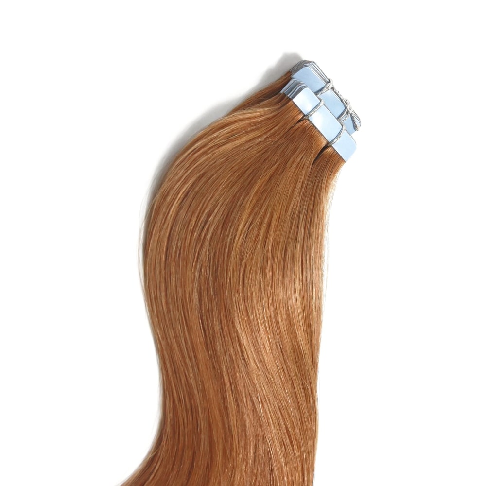 Tape in Remy Human Hair Extensions Light Auburn (#30)