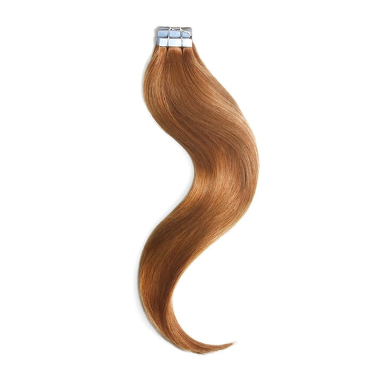 Tape in Remy Human Hair Extensions Light Auburn (#30)