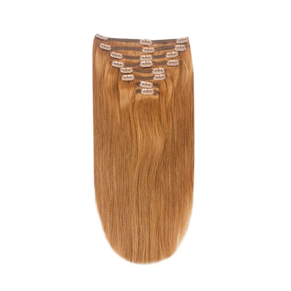 Full Head Remy Clip in Human Hair Extensions - Autumn Spice (#30B)