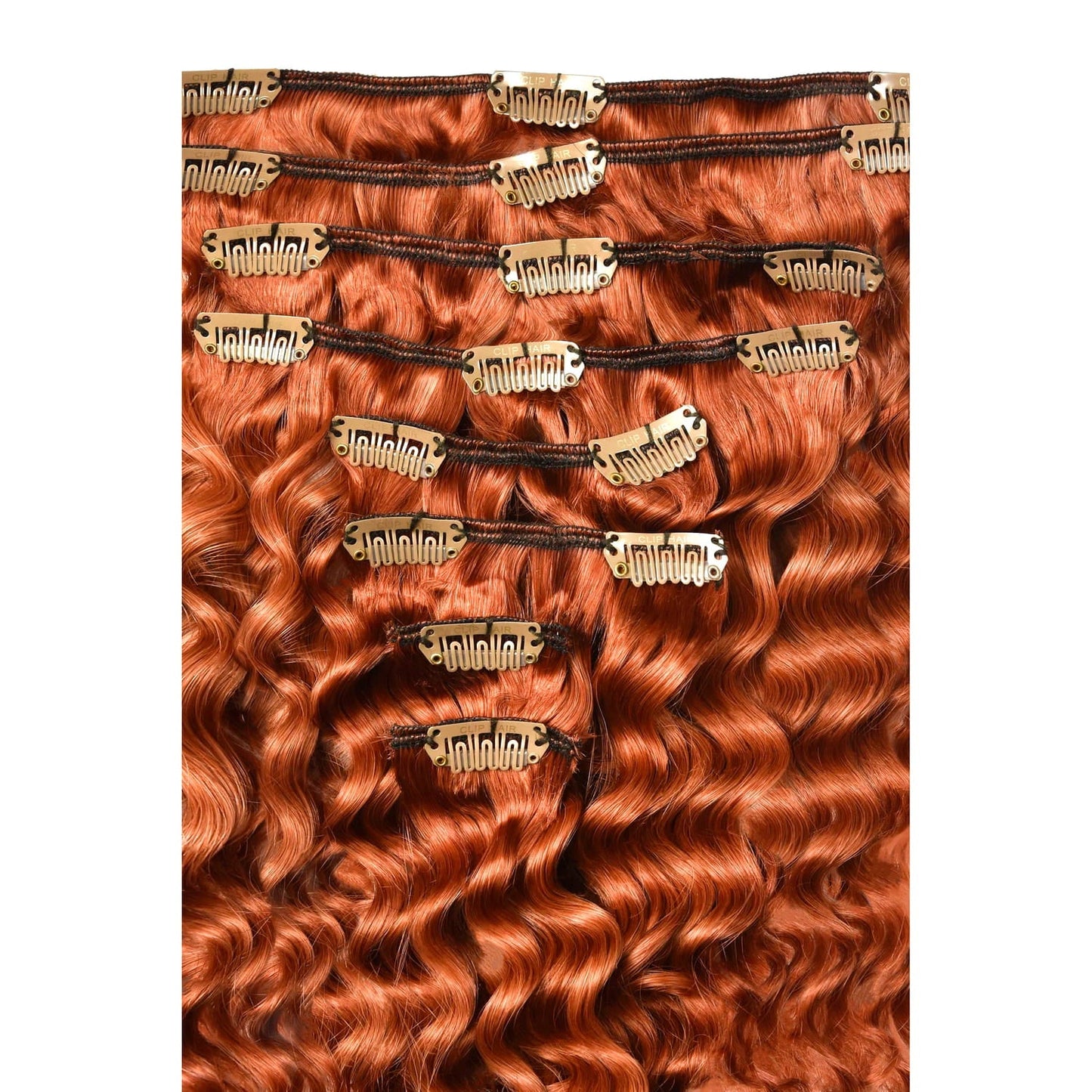 Flaming Ginger (#350) Curly Hair Extensions: extensions attachment method