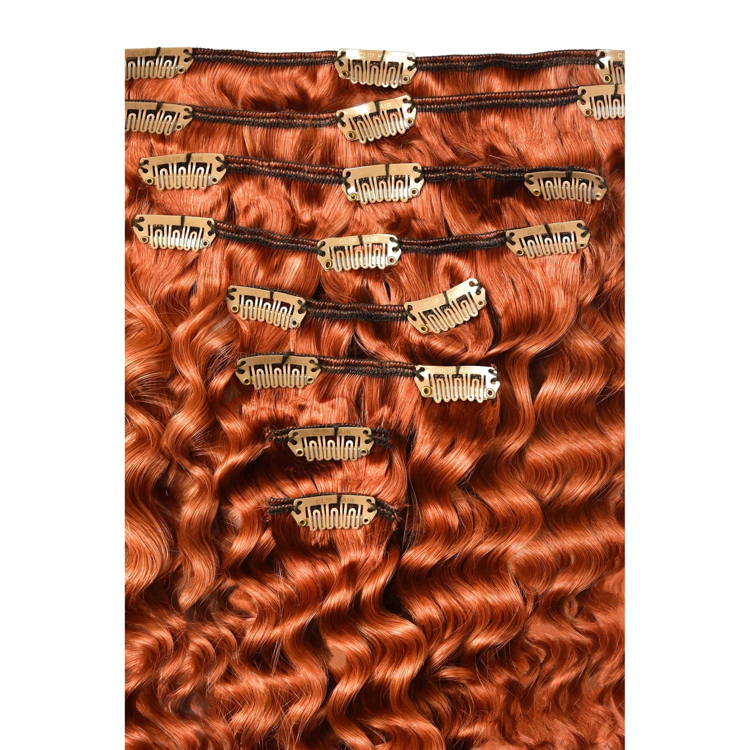 Flaming Ginger (#350) Curly Hair Extensions: extensions attachment method