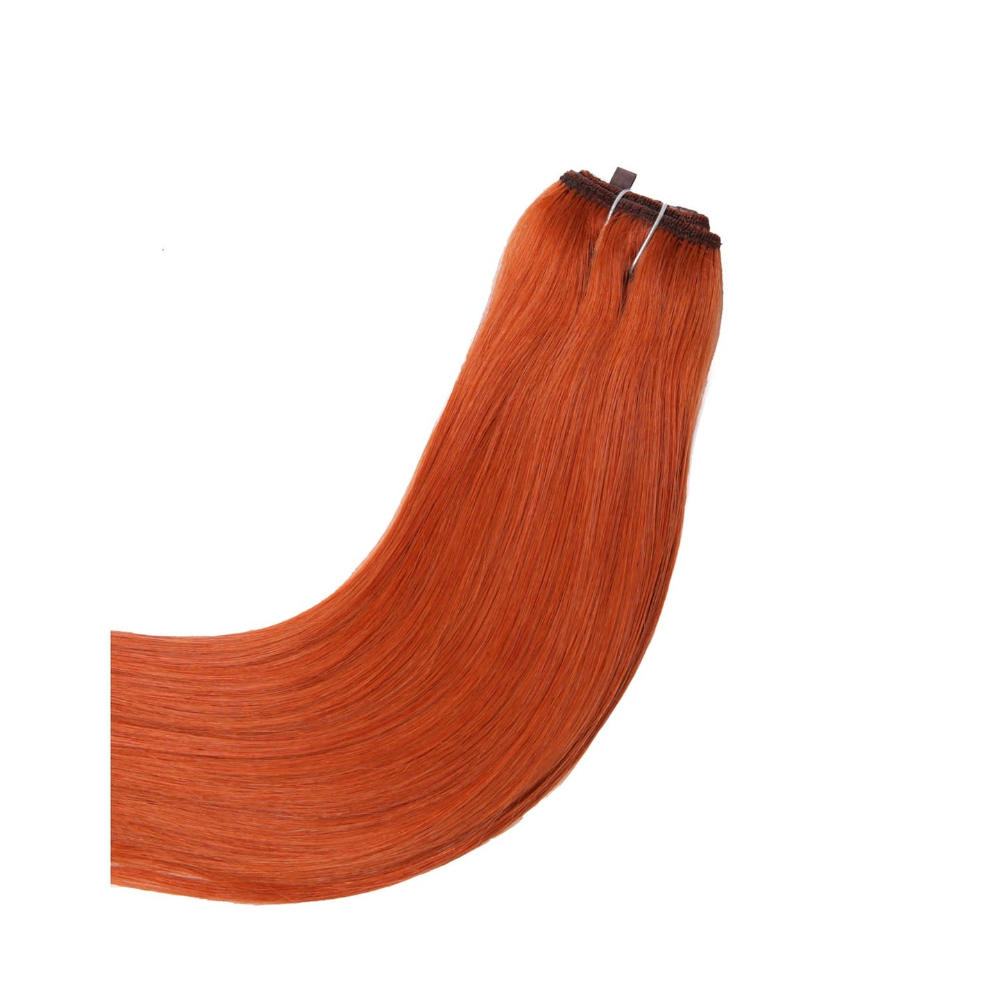 Flaming Ginger (#350) One Piece Quad Weft Hair Extensions: extension close up