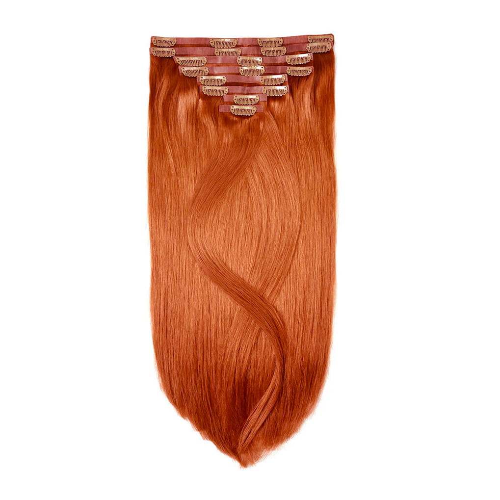 Flaming Ginger (#350) Remy Royale Seamless Hair Extensions: full hair extension