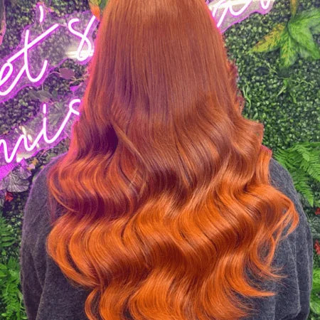 flaming ginger tape in hair extensions