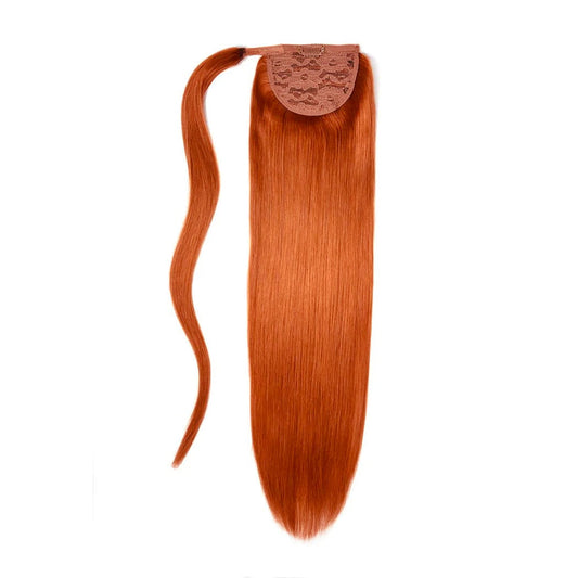 Flaming Ginger (#350) Straight Up Wrap Around Hair Extensions: full hair extension 