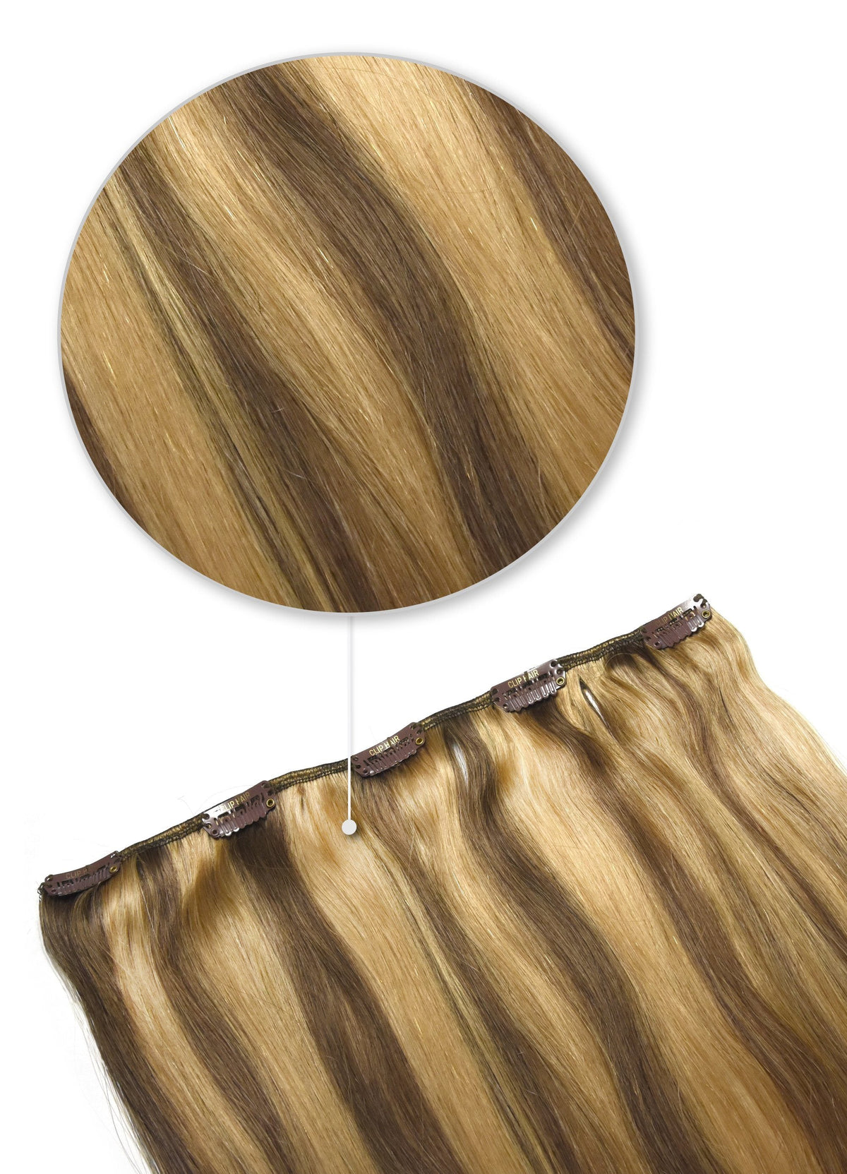 One Piece Top-up Remy Clip in Human Hair Extensions - Hazelnut Brondie (#6/27)