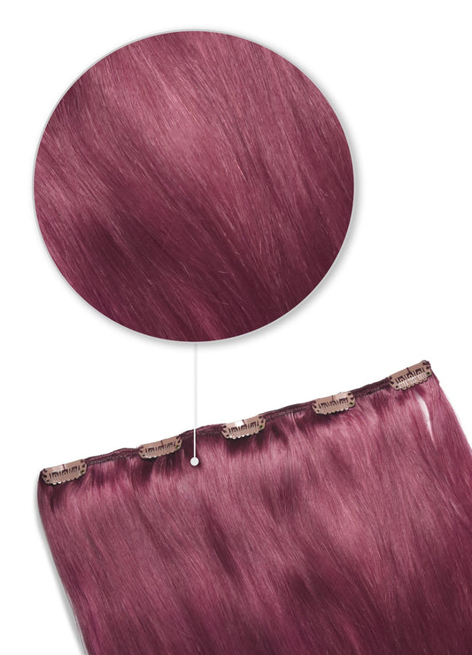 One Piece Top-up Remy Clip in Human Hair Extensions - Plum/Cherry Red (#530)