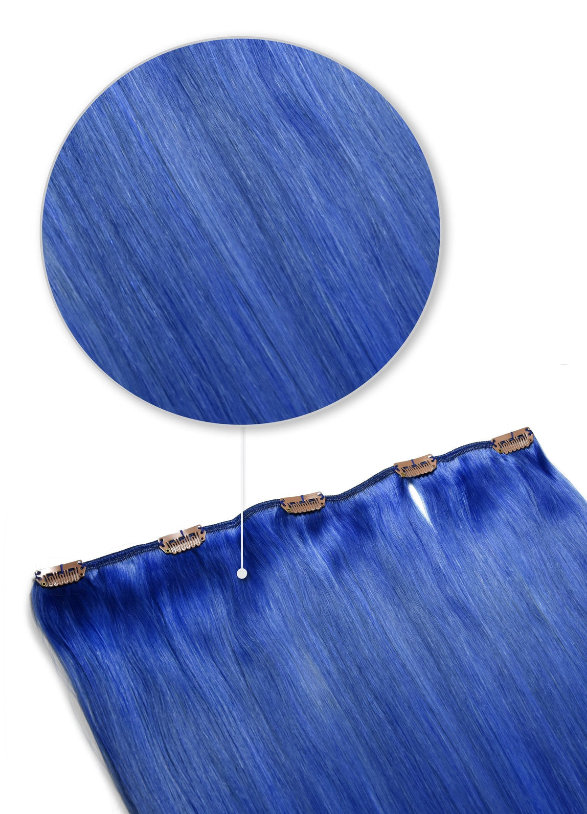 One Piece Top-up Remy Clip in Human Hair Extensions - Blue