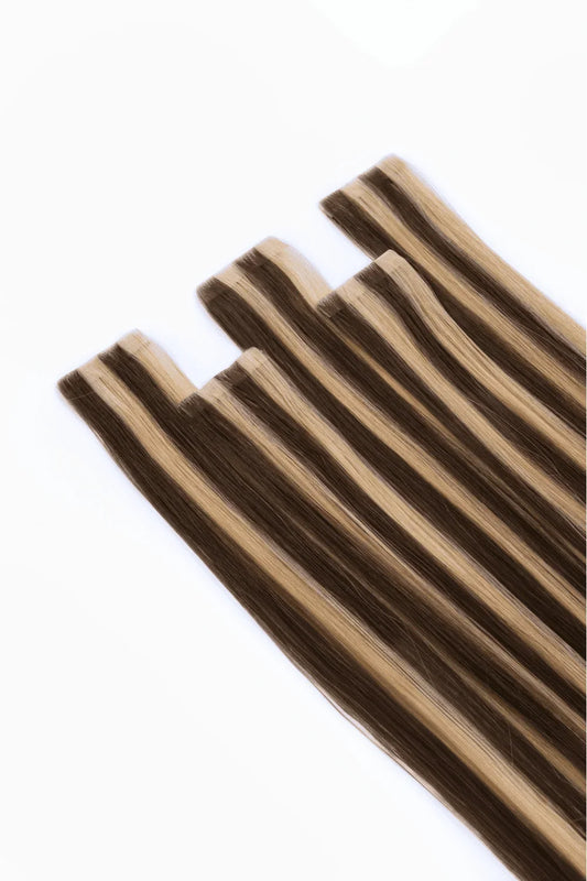 Chocolate Honey (#4/27) Remy Royale Invisible Tape In Hair Extensions
