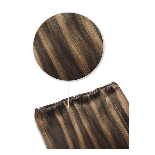 Extensions de cheveux humains à clips Remy One Piece - Brownie à la cannelle (#4/30)