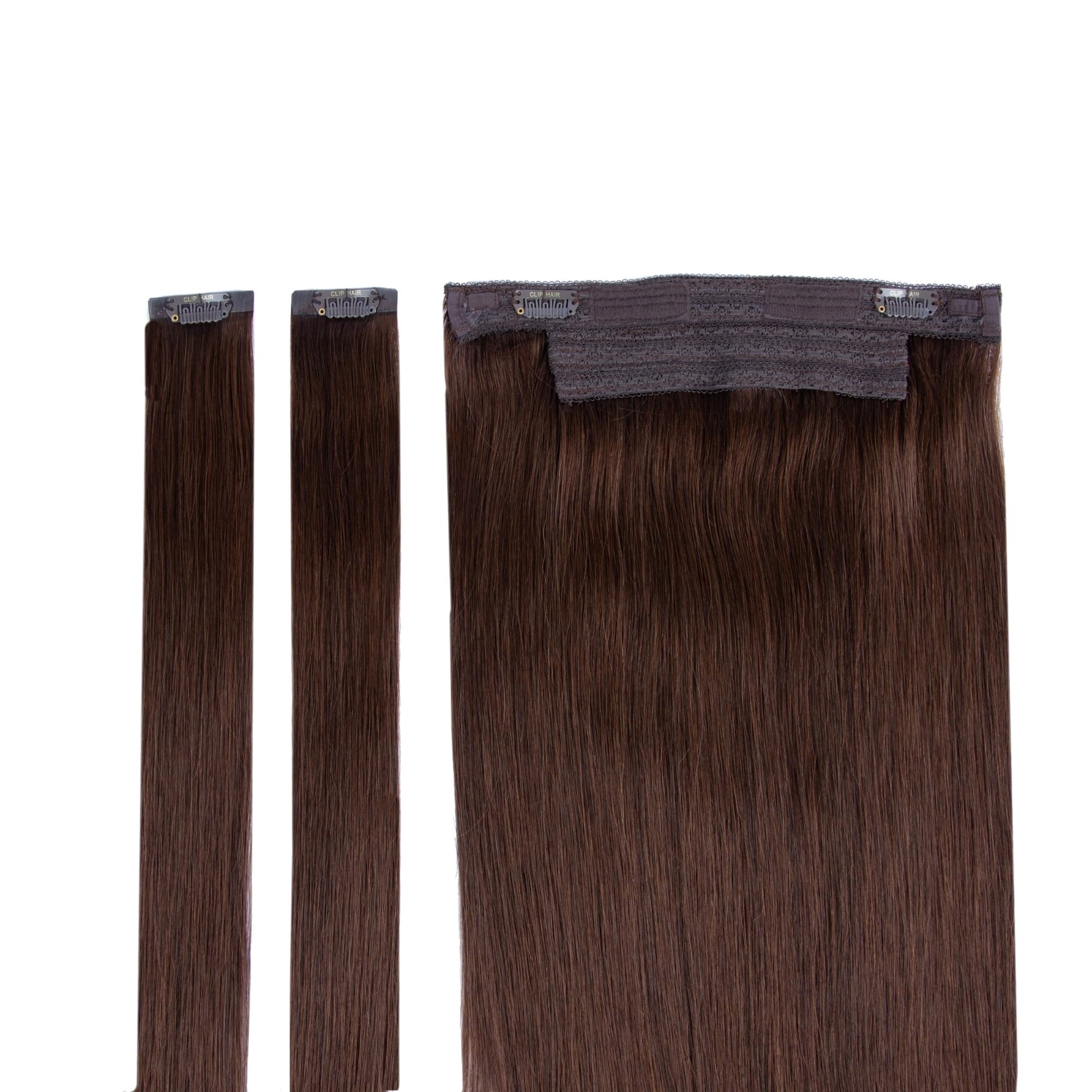 Medium Brown (#4) Halo Hair Extensions Full Content