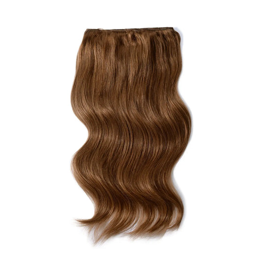 Double Wefted Full Head Remy Clip in Human Hair Extensions - Toffee Brown (#5)