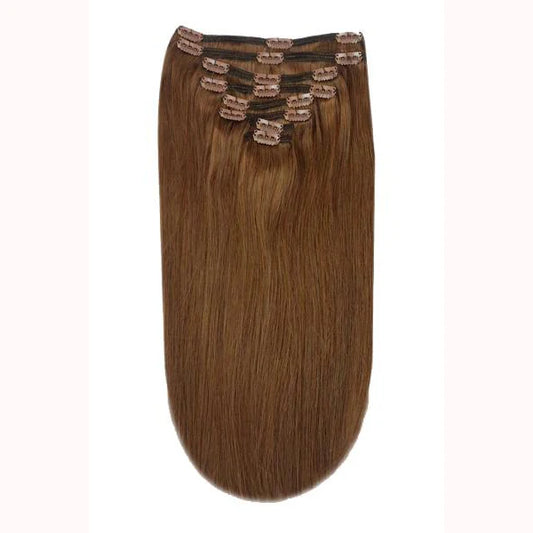Full Head Remy Clip in Human Hair Extensions - Toffee Brown (#5)