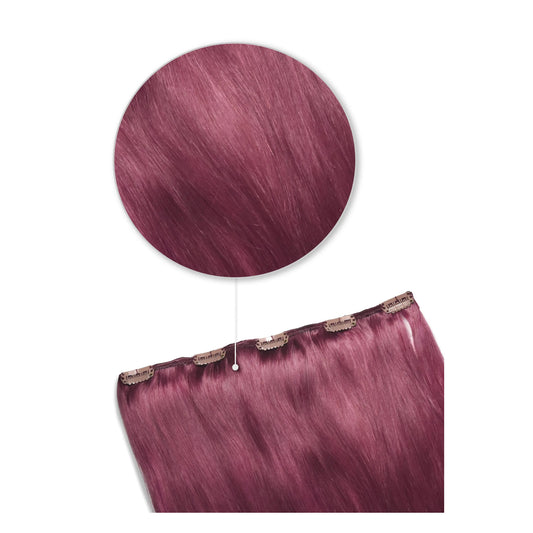 One Piece Top-up Remy Clip in Human Hair Extensions - Plum/Cherry Red (#530)