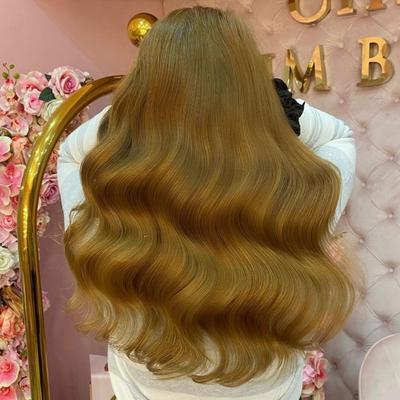 customer using tape-in hair extension