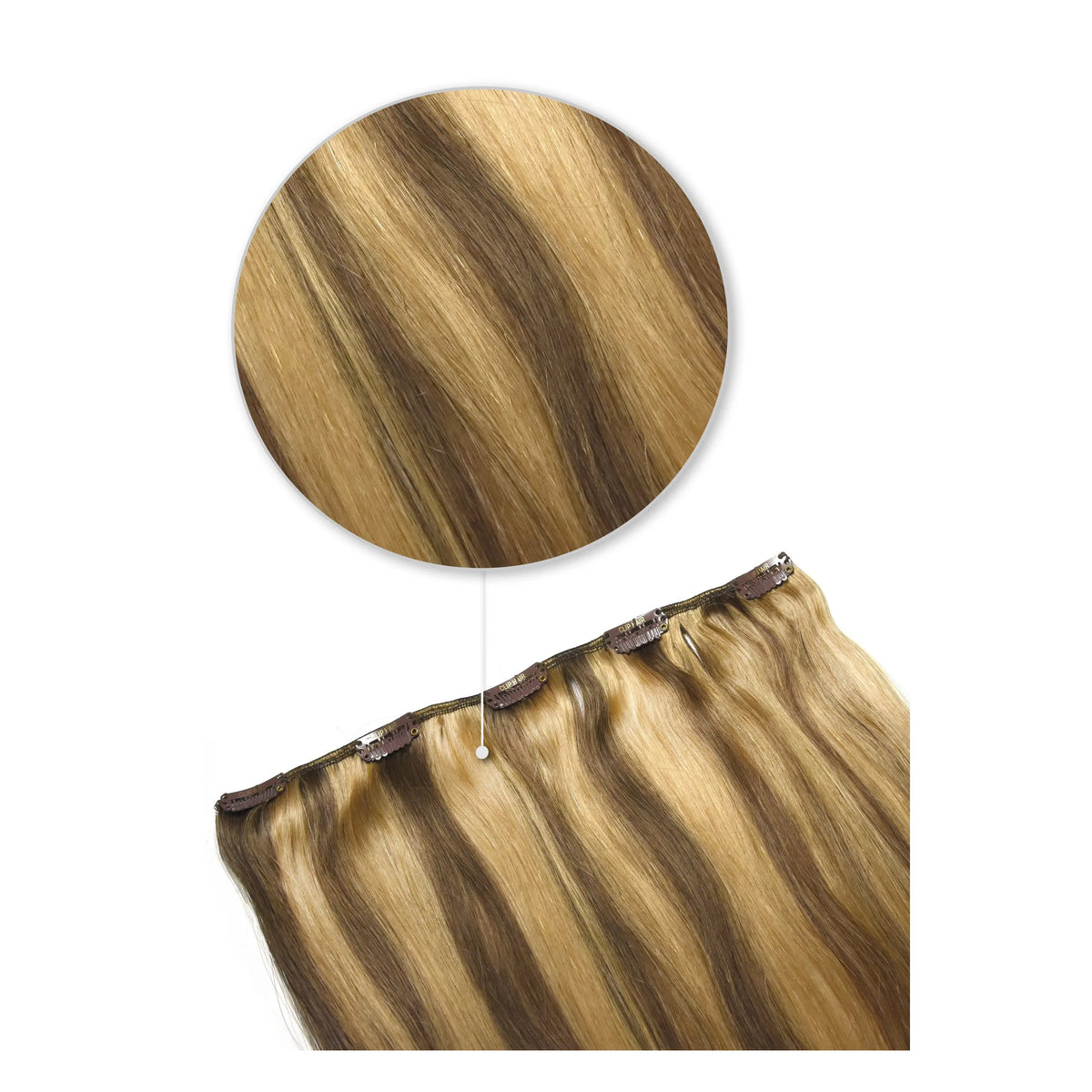 One Piece Top-up Remy Clip in Human Hair Extensions - Hazelnut Brondie (#6/27)