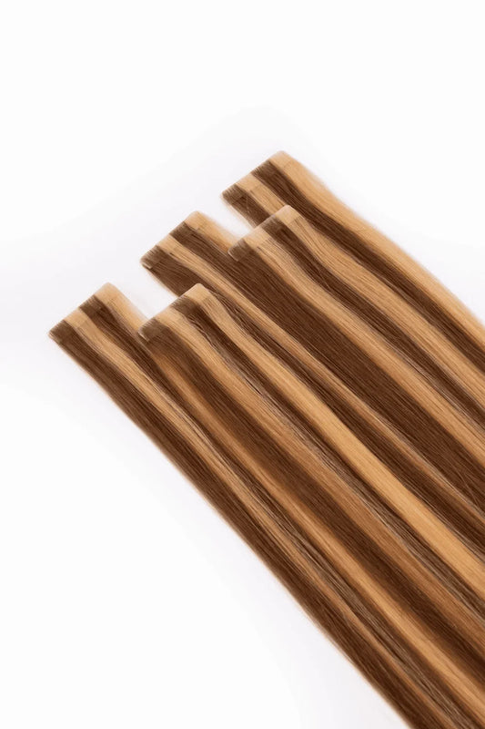 Hazelnut Brondie (#6/27) Remy Royale Invisible Tape In Hair Extensions