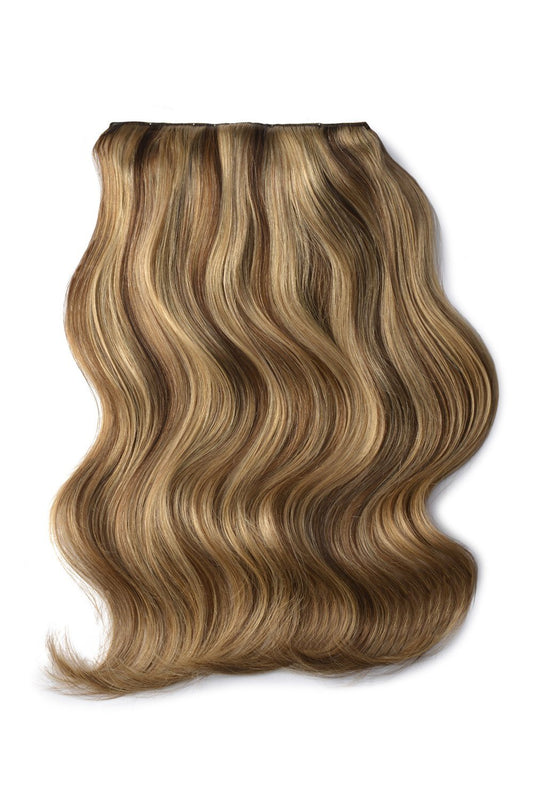 Double Wefted Full Head Remy Clip in Human Hair Extensions - Hazelnut Brondie (#6/27)