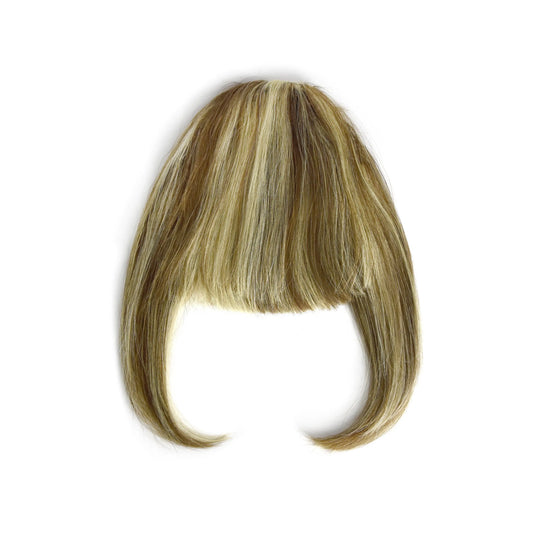 Clip in /on Remy Human Hair Fringe / Bangs - Chestnut Bronde (#6/613)