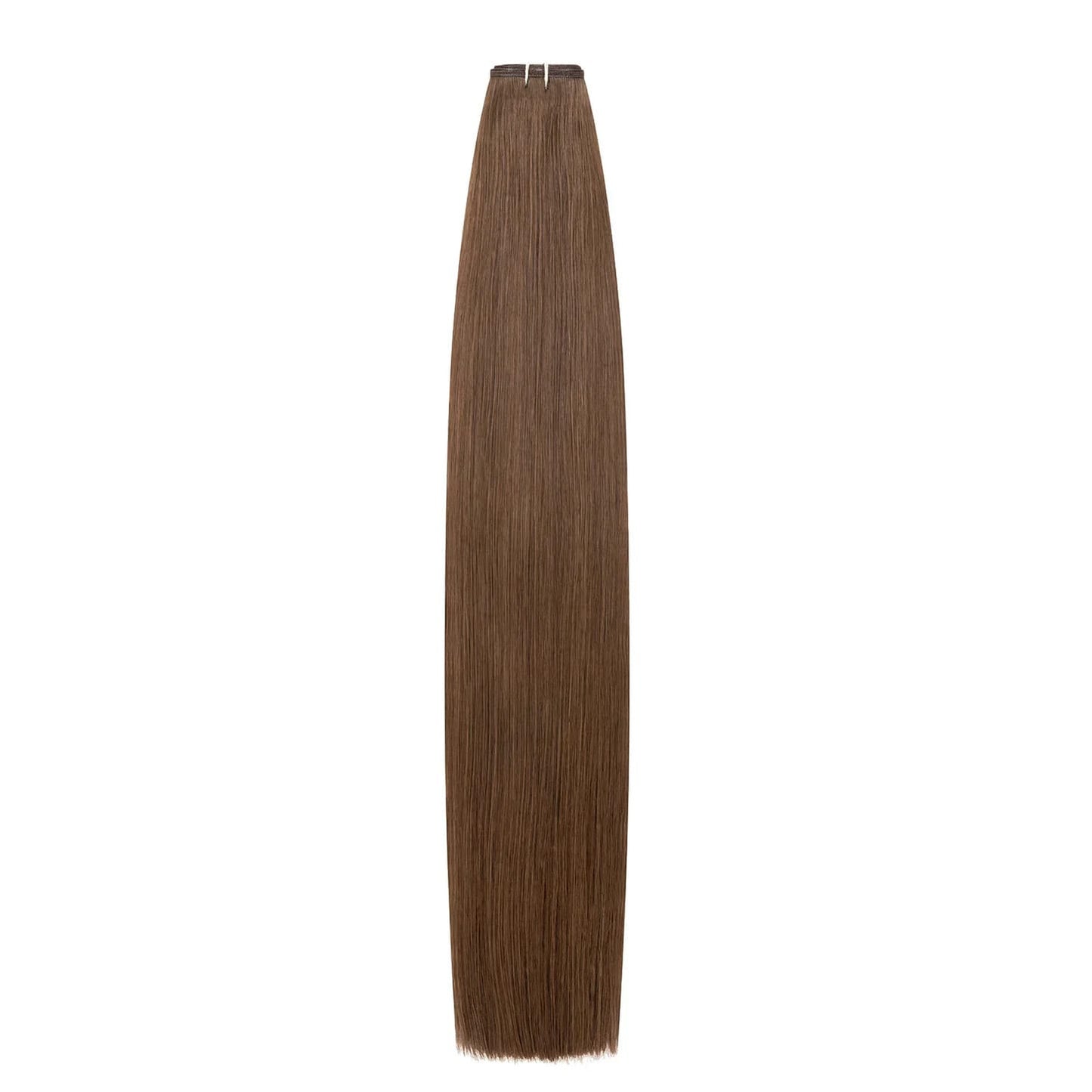 Light Brown (#6) Remy Royale Flat Weft Hair Extensions - Full hair extension