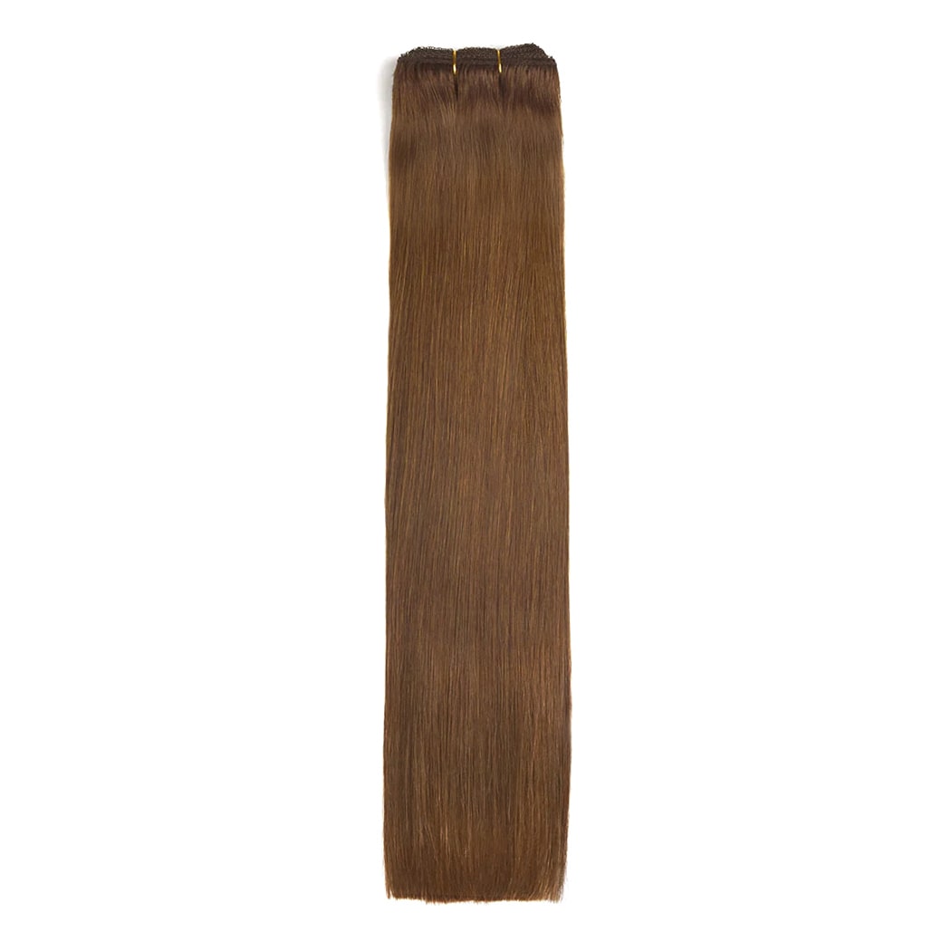Light/Chestnut Brown (#6) Remy Royale Double Drawn Weave Extensions - Full hair extension