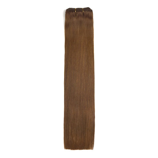 Light/Chestnut Brown (#6) Remy Royale Double Drawn Weave Extensions - Full hair extension