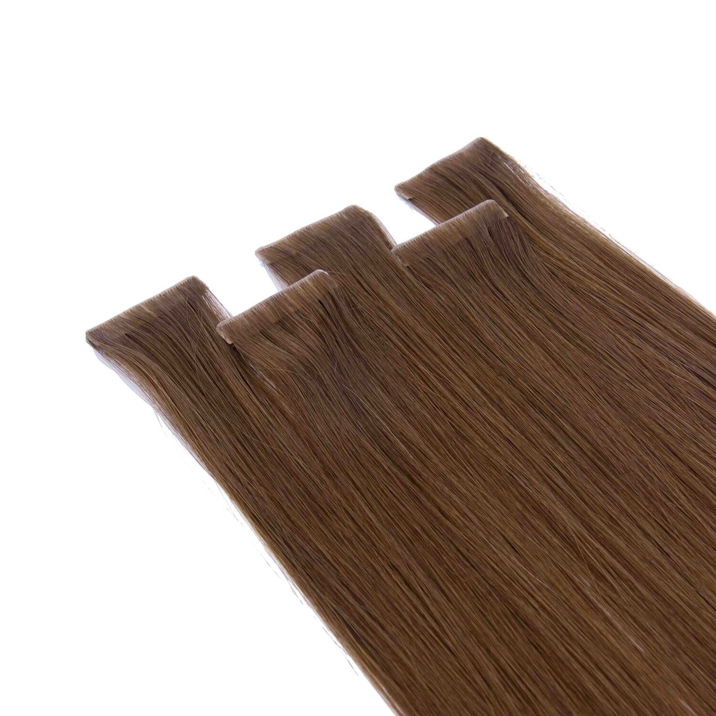 Light Brown (#6) Remy Royale Invisible Tape In Hair Extensions - Attachment method