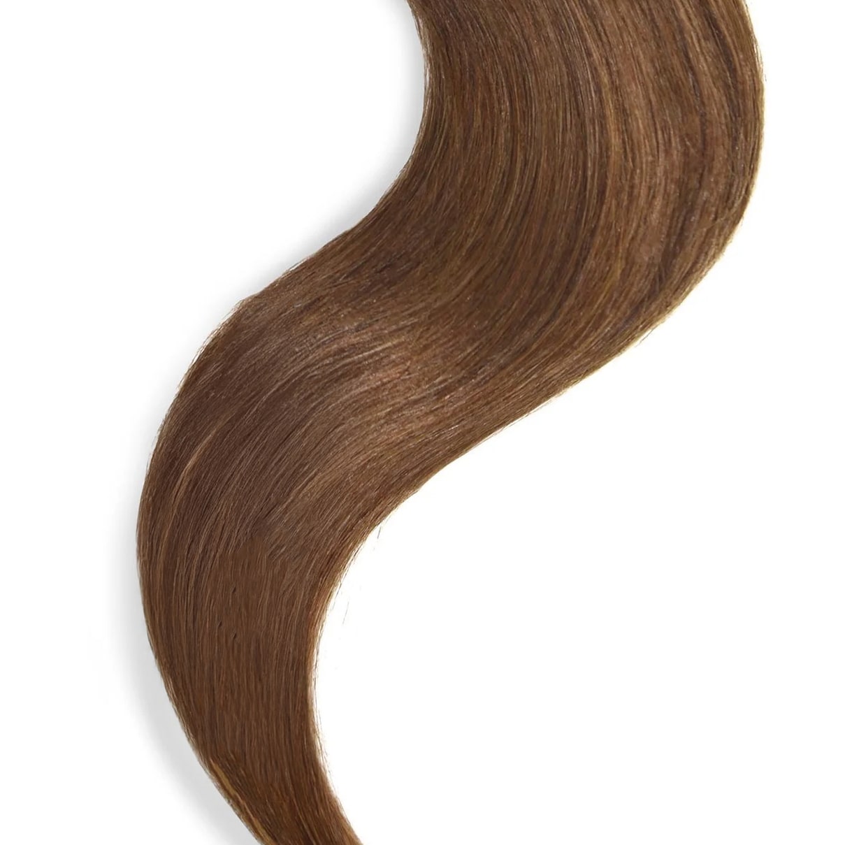 Light/Chestnut Brown (#6) Tape In Hair Extensions - Hair extension zoomed in