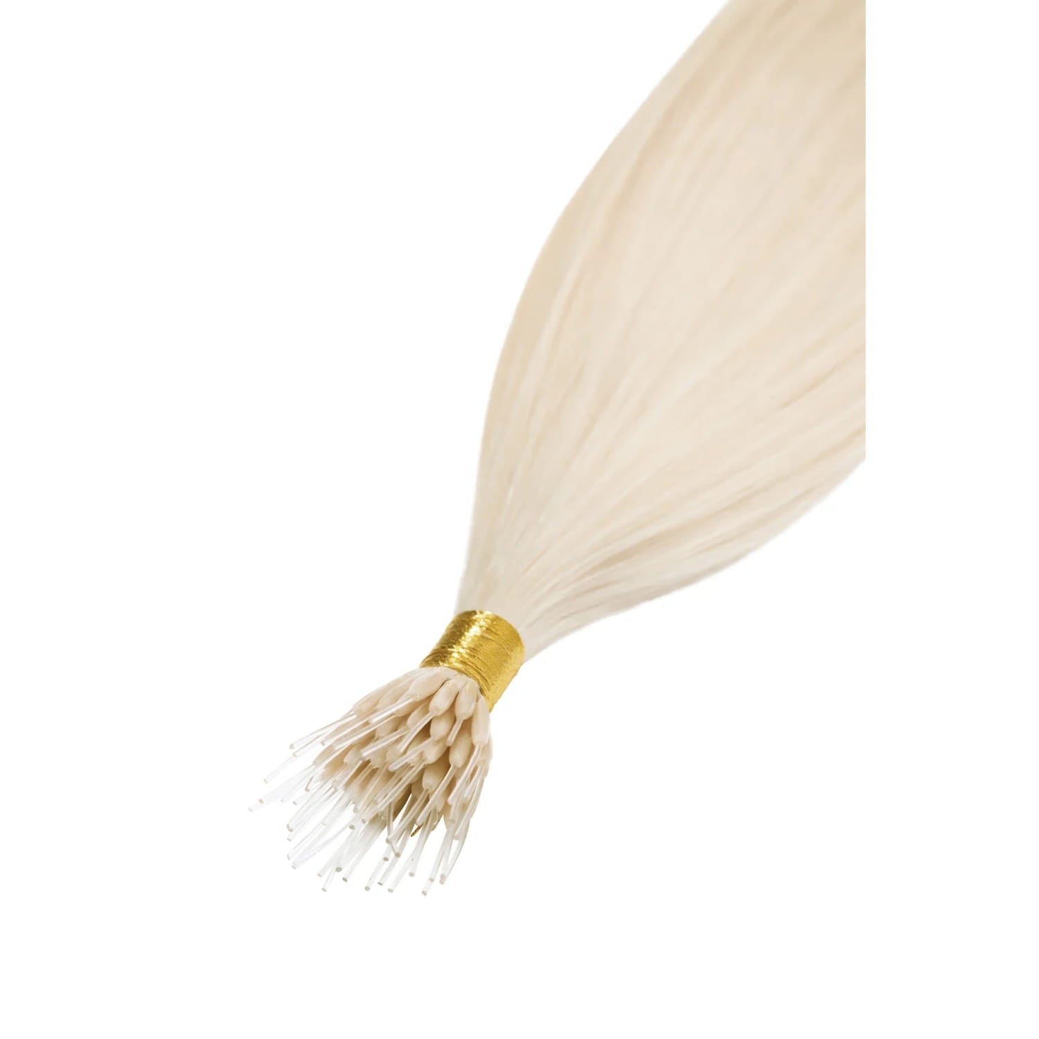 Lightest Blonde (#60) Nano Bond Hair Extensions:  Extension attachment method
