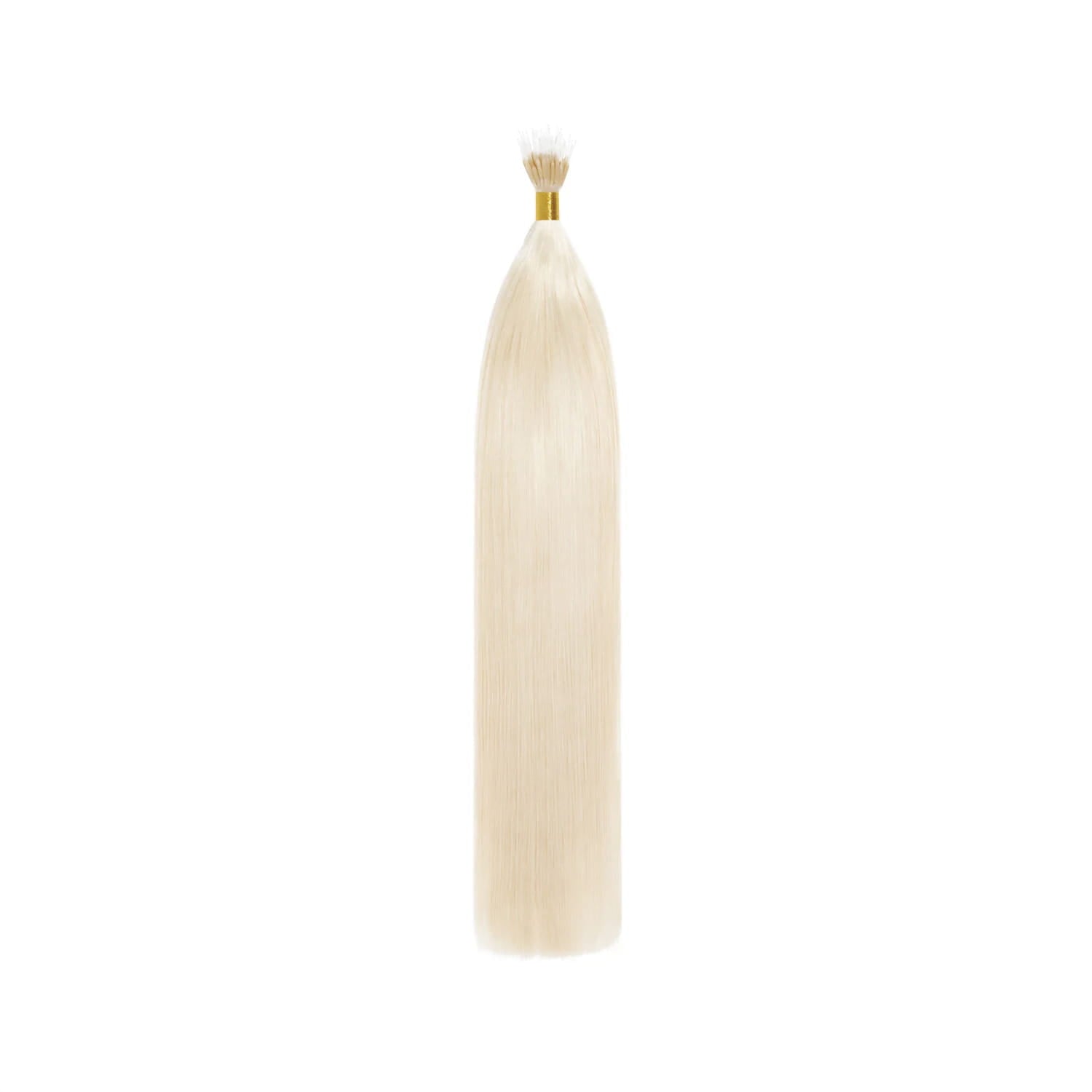 Lightest Blonde (#60) Nano Bond Hair Extensions:  Full hair extension
