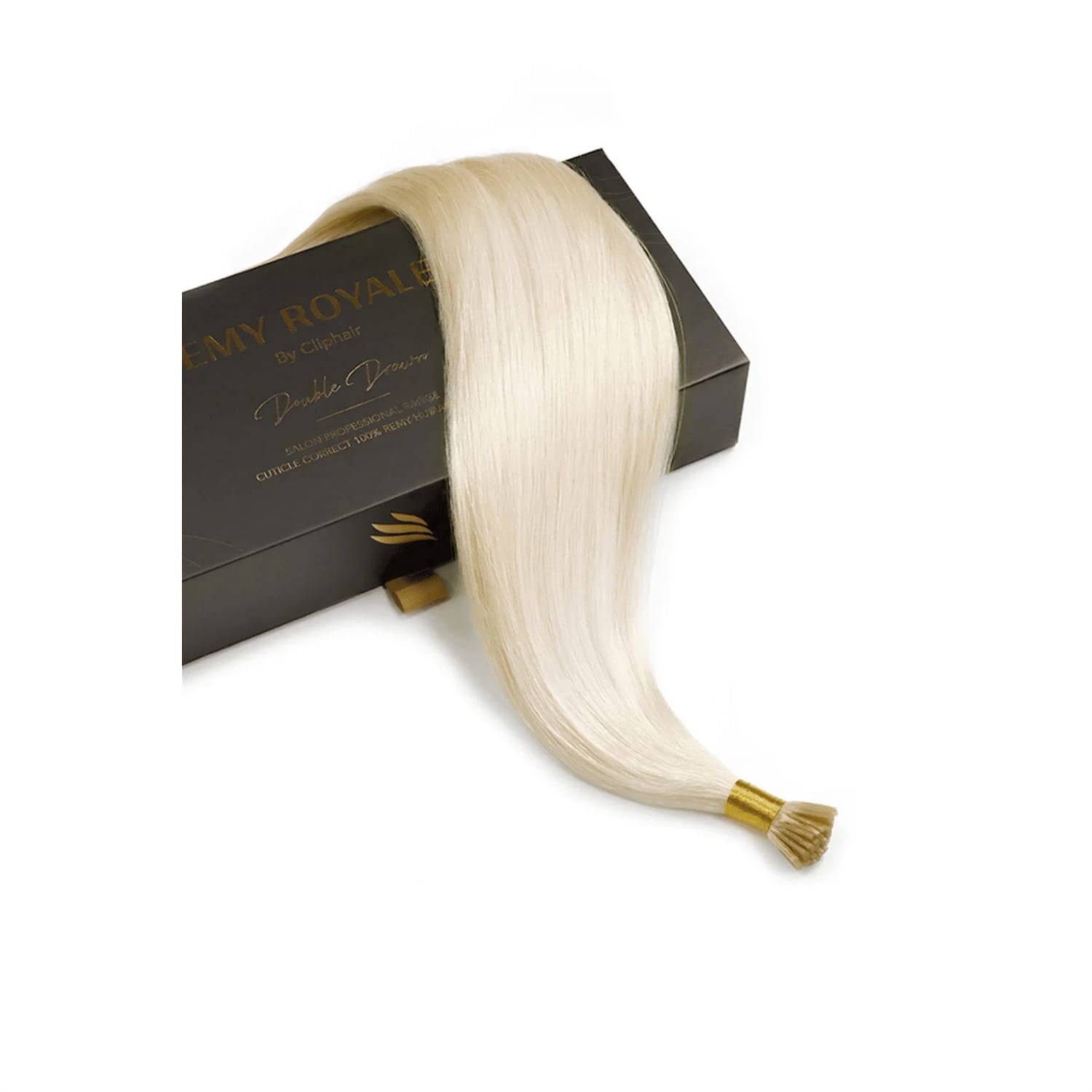 Lightest Blonde (#60) Remy Royale I-Tip Hair Extensions: Extension box