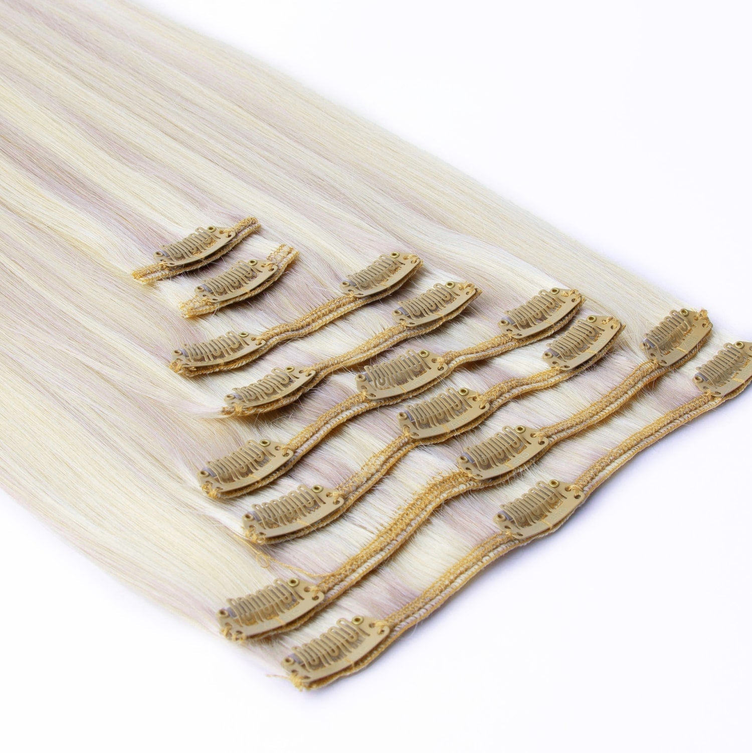 BlondeMe (#60/SS) Full Head Set Hair Extensions: attachment method