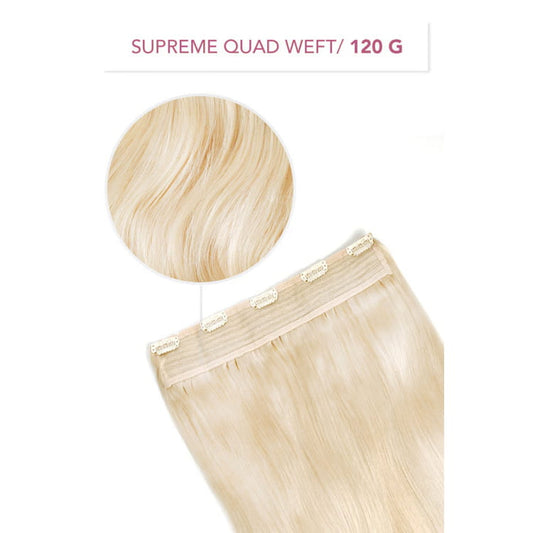 Bleach Blonde (#613) Supreme Quad Weft hair Extension: attachment method