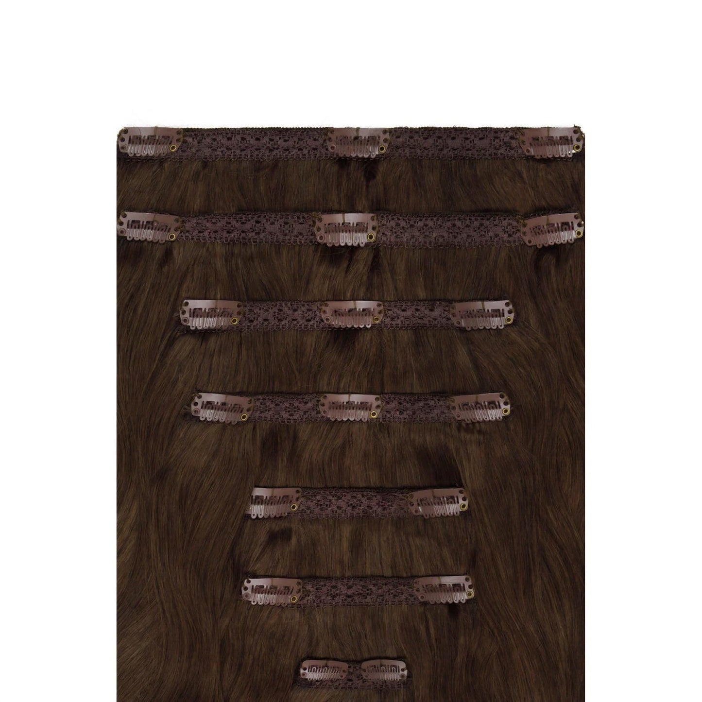 Mousey Brown (#6B) Double Weft Hair Extensions: extension attachment method