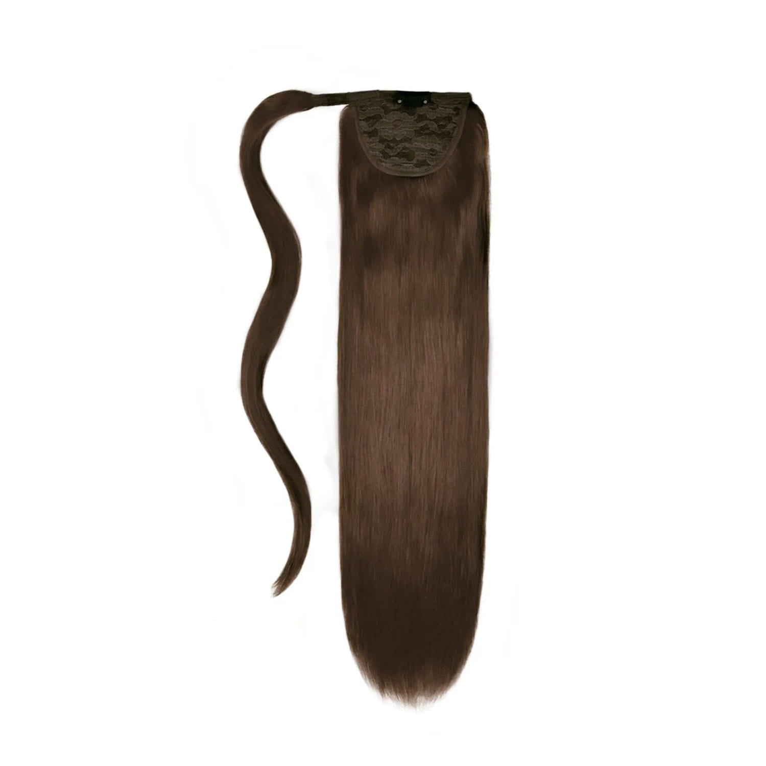 Mousey Brown (#6B) Wrap Around Ponytail Hair Extensions: full extension