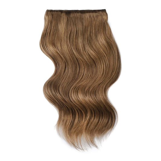 Double Weft Full Head Medium Ash Brown (#8): Full extension