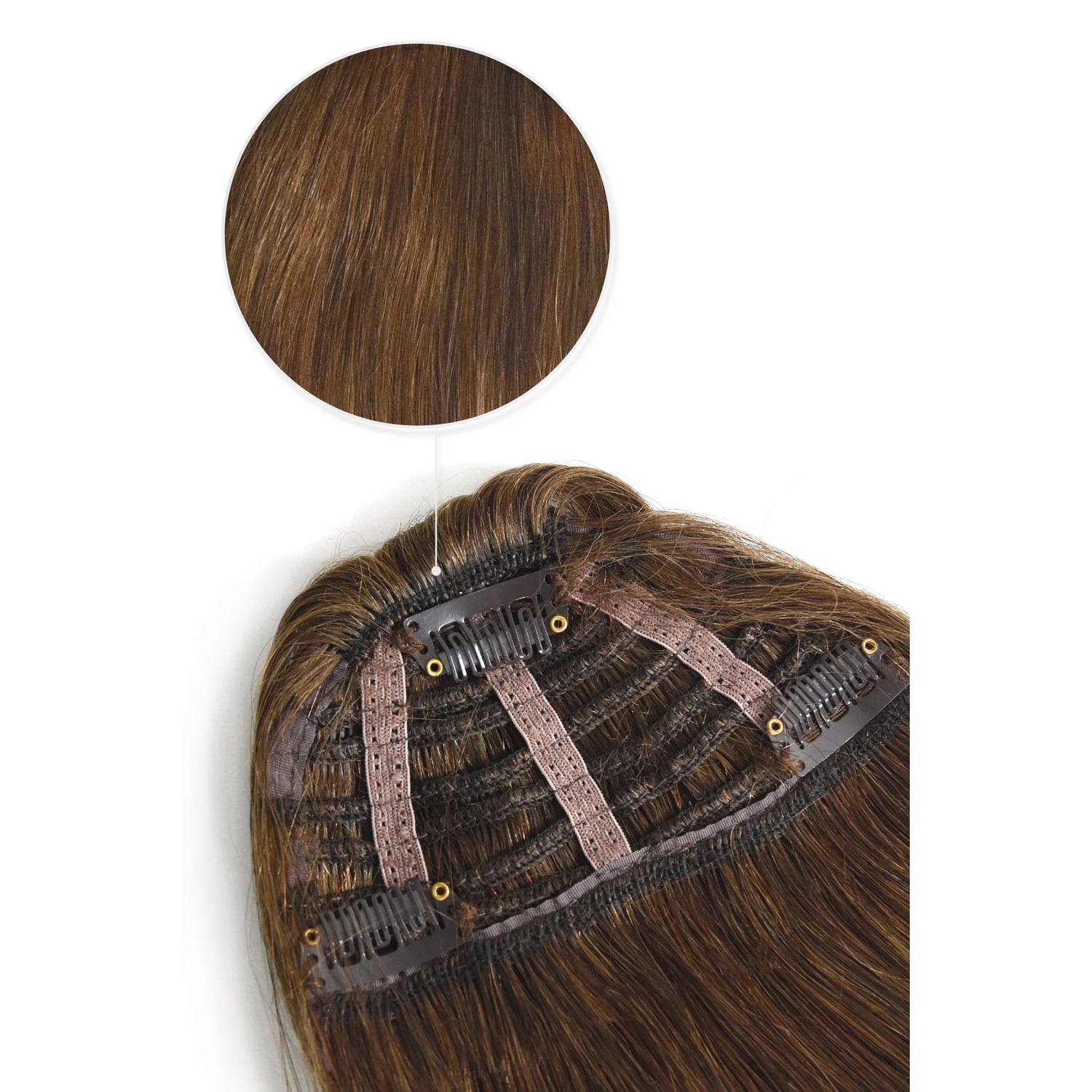 Fringe Hair Extension Medium Ash Brown (#8): Attachment method