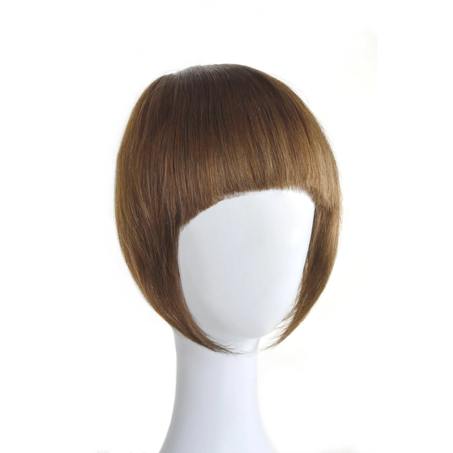 Fringe Hair Extension Medium Ash Brown (#8): Extension in a doll