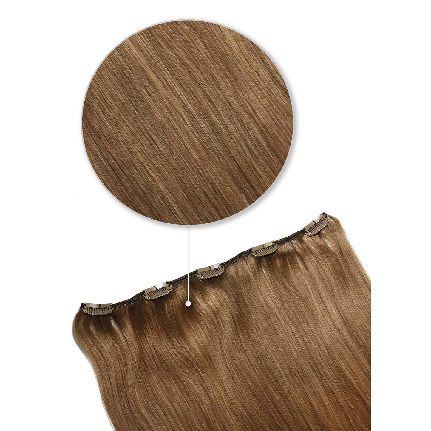 One Piece Top-Up Medium Ash Brown (#8): Attachment method