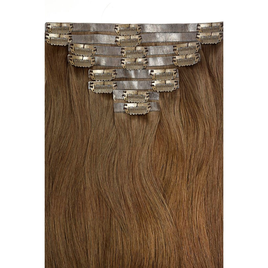 Remy Royale Seamless Hair Extension Medium Ash Brown (#8): Attachment method