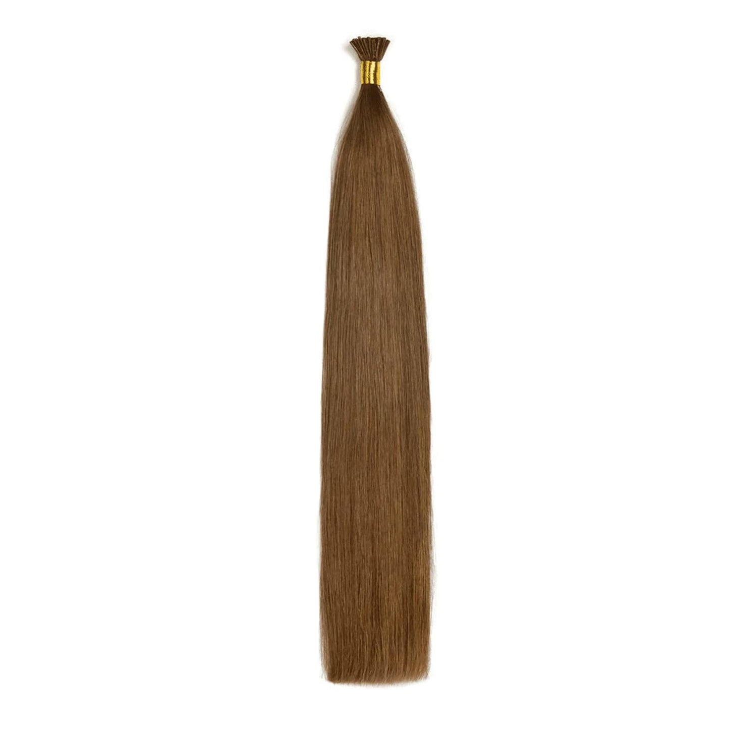 Remy Royale I-Tip Hair Extension Medium Ash Brown (#8): Full extension