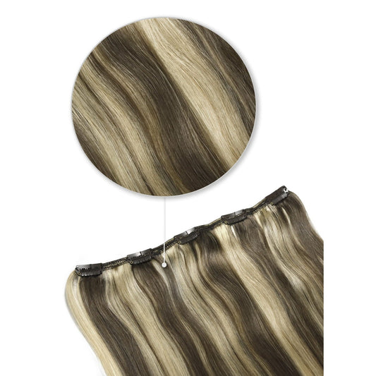 One Piece Top-up Remy Clip in Human Hair Extensions - Dirty Blonde (#9/613)
