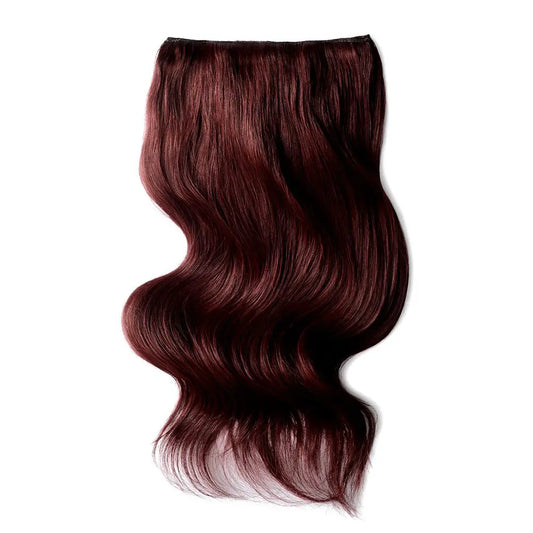 Kaksinkertainen Wefted Full Head Remy Clip in Human Hair Extensions -Mahogany Red (#99J)
